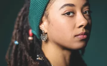 side profile of a young woman