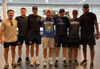 brantford red sox players at Laurier Brantford YMCA fitness centre