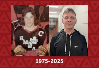 a photo of the same man in 1975 and in 2025