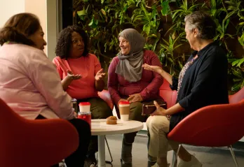 Group gathering socially 