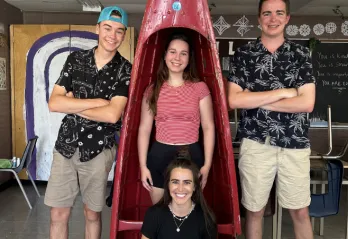 Westmount Secondary School outdoor centre trip - emma beesely with students