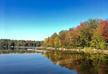 View of Koshlong Lake and YMCA Wanakita Waterfront