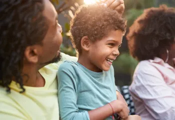 Family with kids at the park