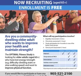 Optimal Fitness Program is now recruiting aged 65+ enrollment is free