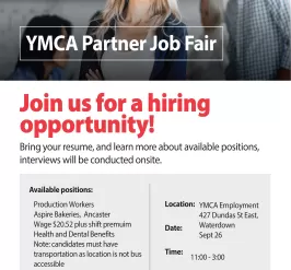 Aspire Bakeries job fair flyer for Waterdown