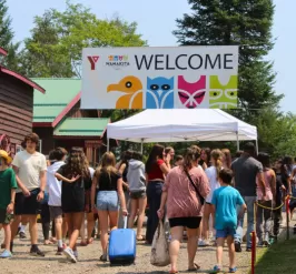 Wanakita Welcome banner at the camp