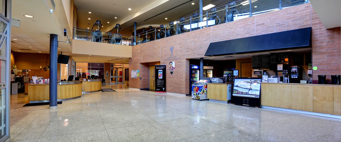 Front lobby area from the main entrance doors