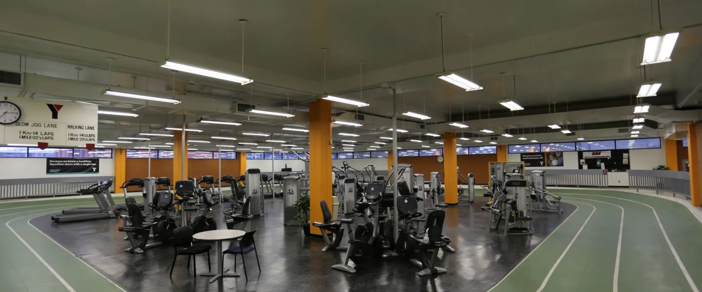 Track and circuit area at the Hamilton Downtown Family YMCA