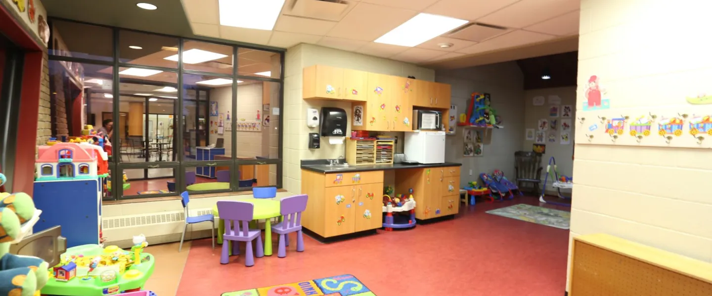 Toys and play area in the Child Minding room