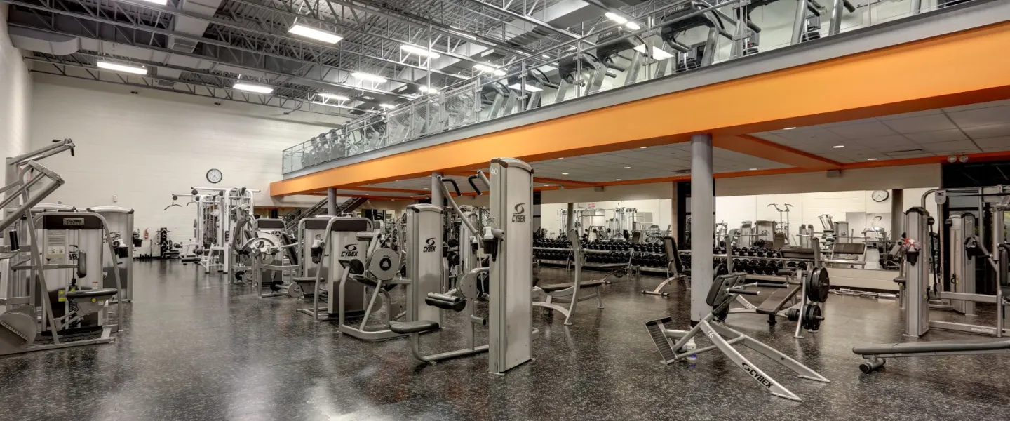 Two floors of cardio and strength training equipment