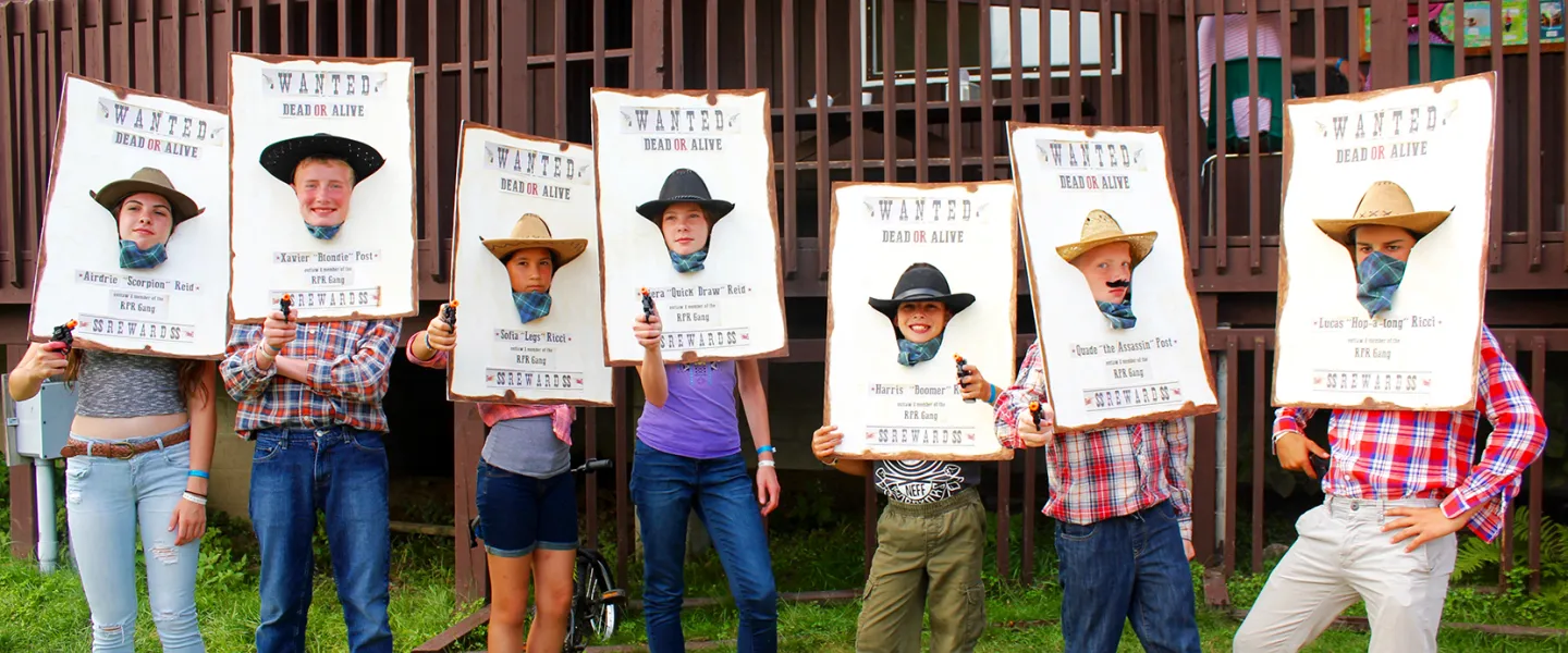 Children in cowboy costumes