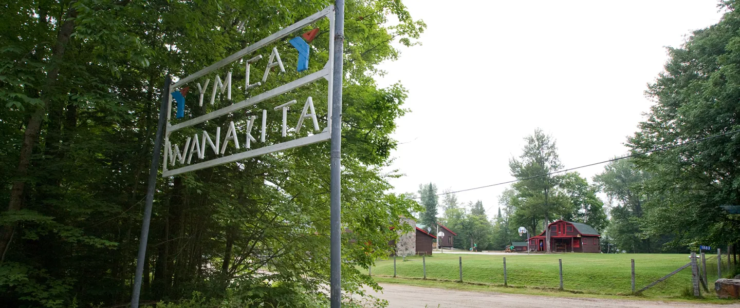 YMCA Wanakita metal entrance sign