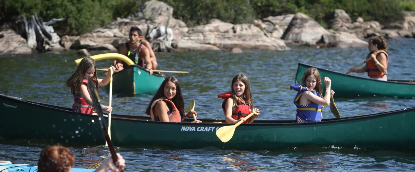 Wanakita campers in canoes