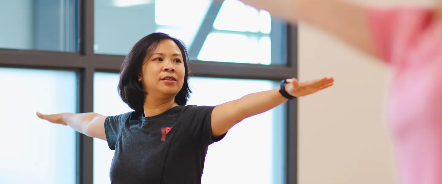 Instructor doing yoga