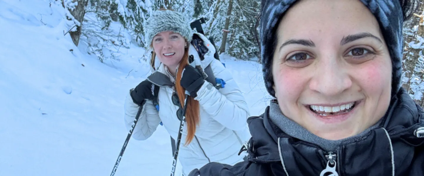 Two friends taking a picture at Wanakita
