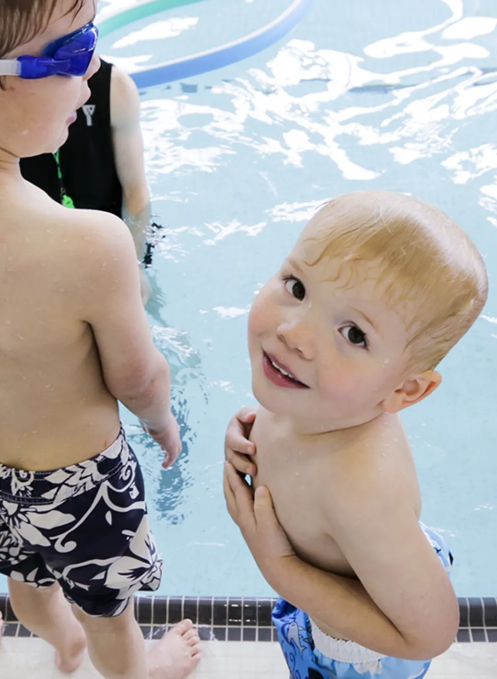 Group of swimmers participating in swim lessons