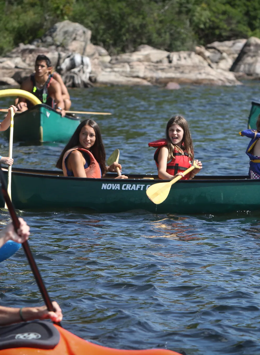Wanakita campers in canoes
