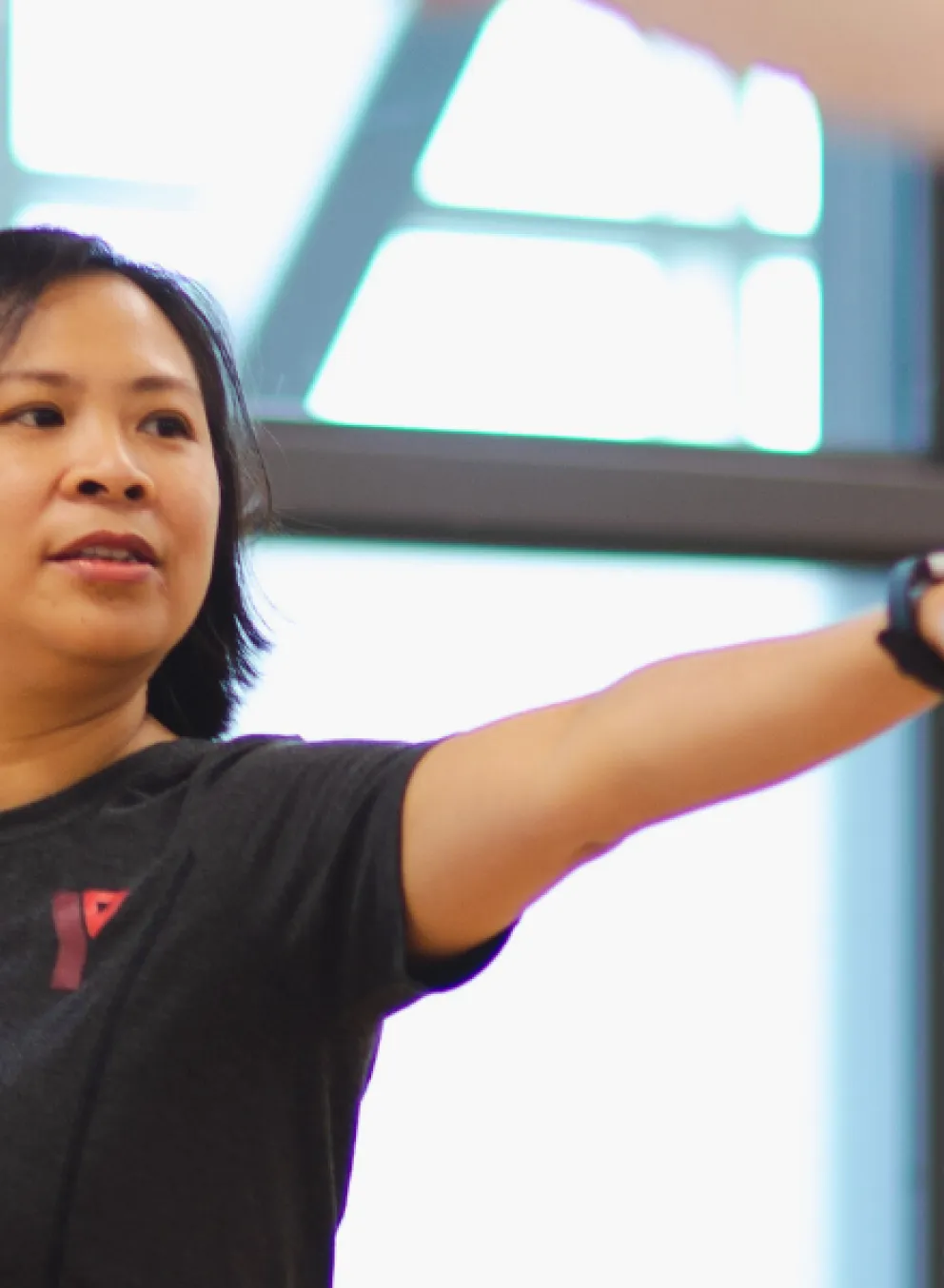 Instructor doing yoga