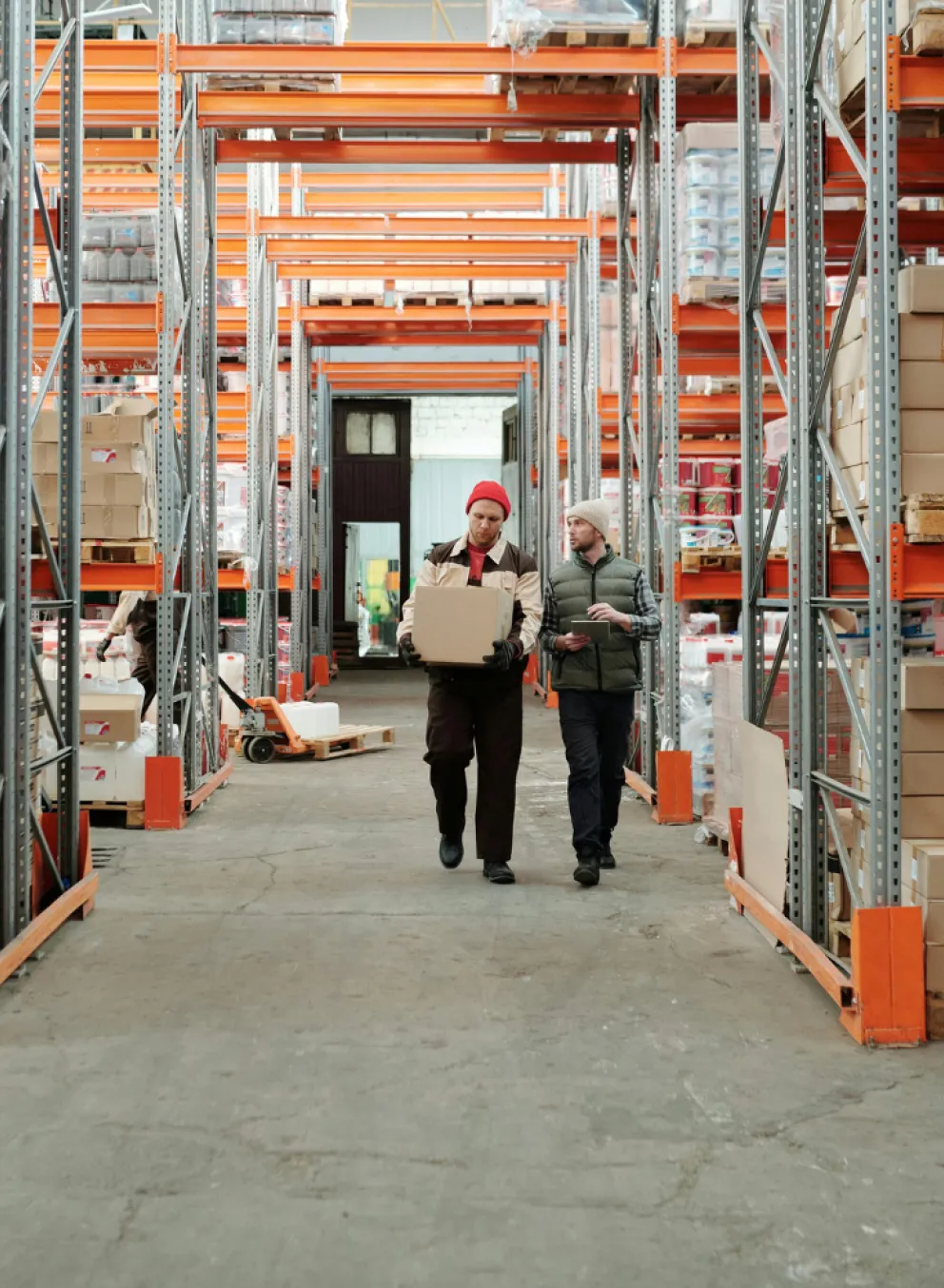 Young person working in warehouse