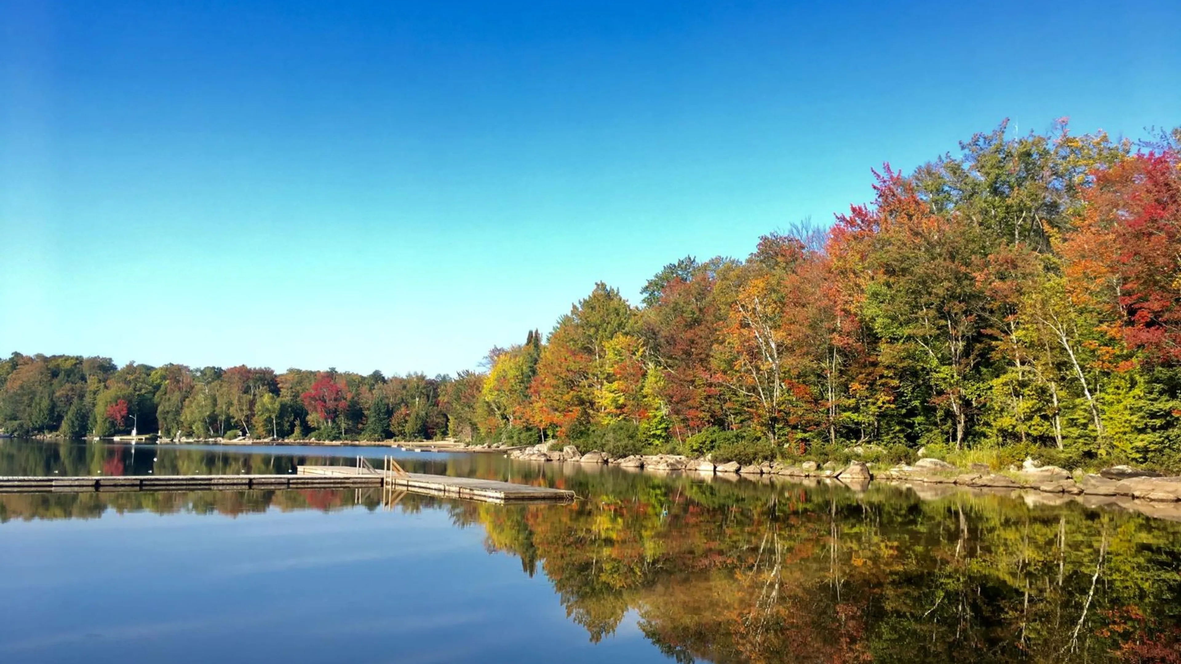 View of Koshlong Lake and YMCA Wanakita Waterfront