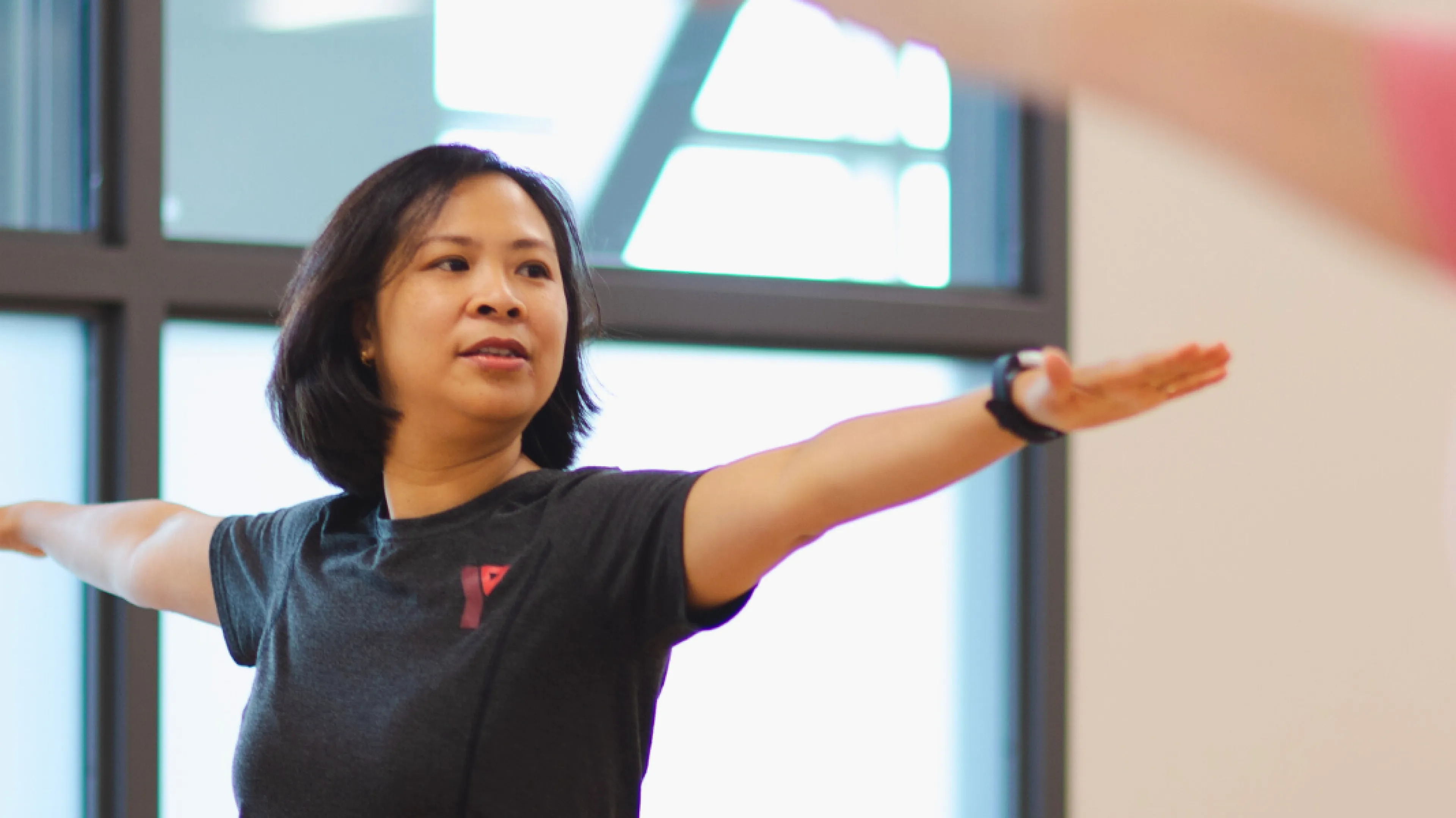 Instructor doing yoga