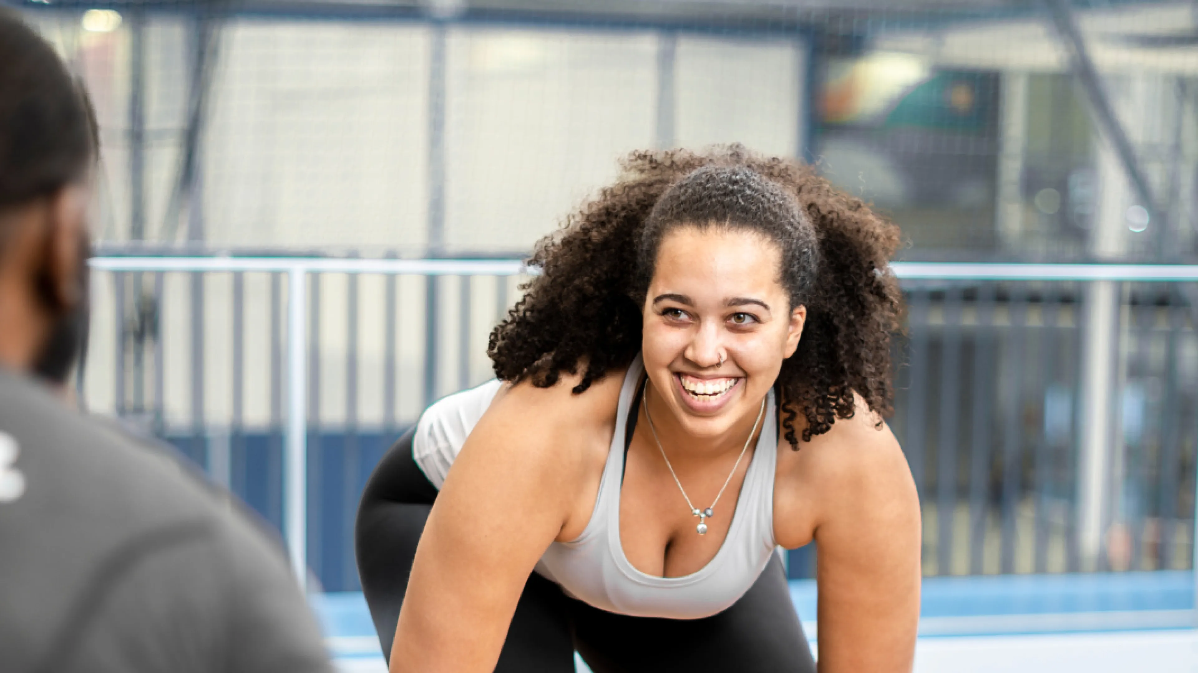Personal trainer working with someone