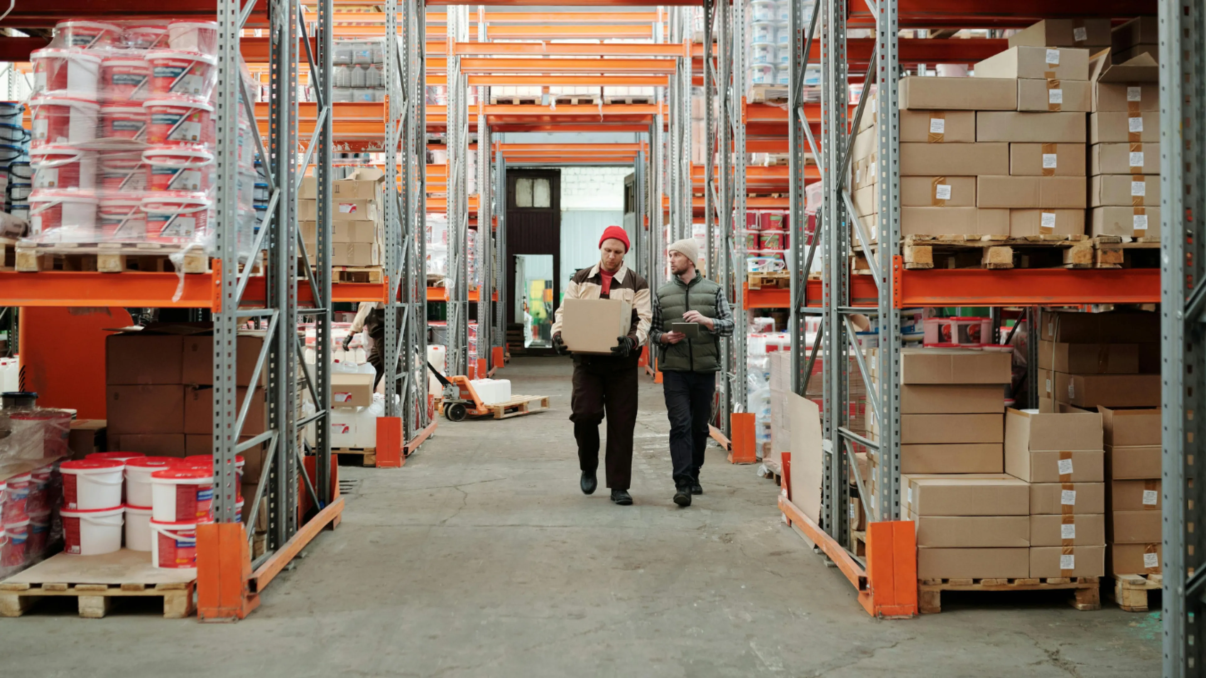 Young person working in warehouse
