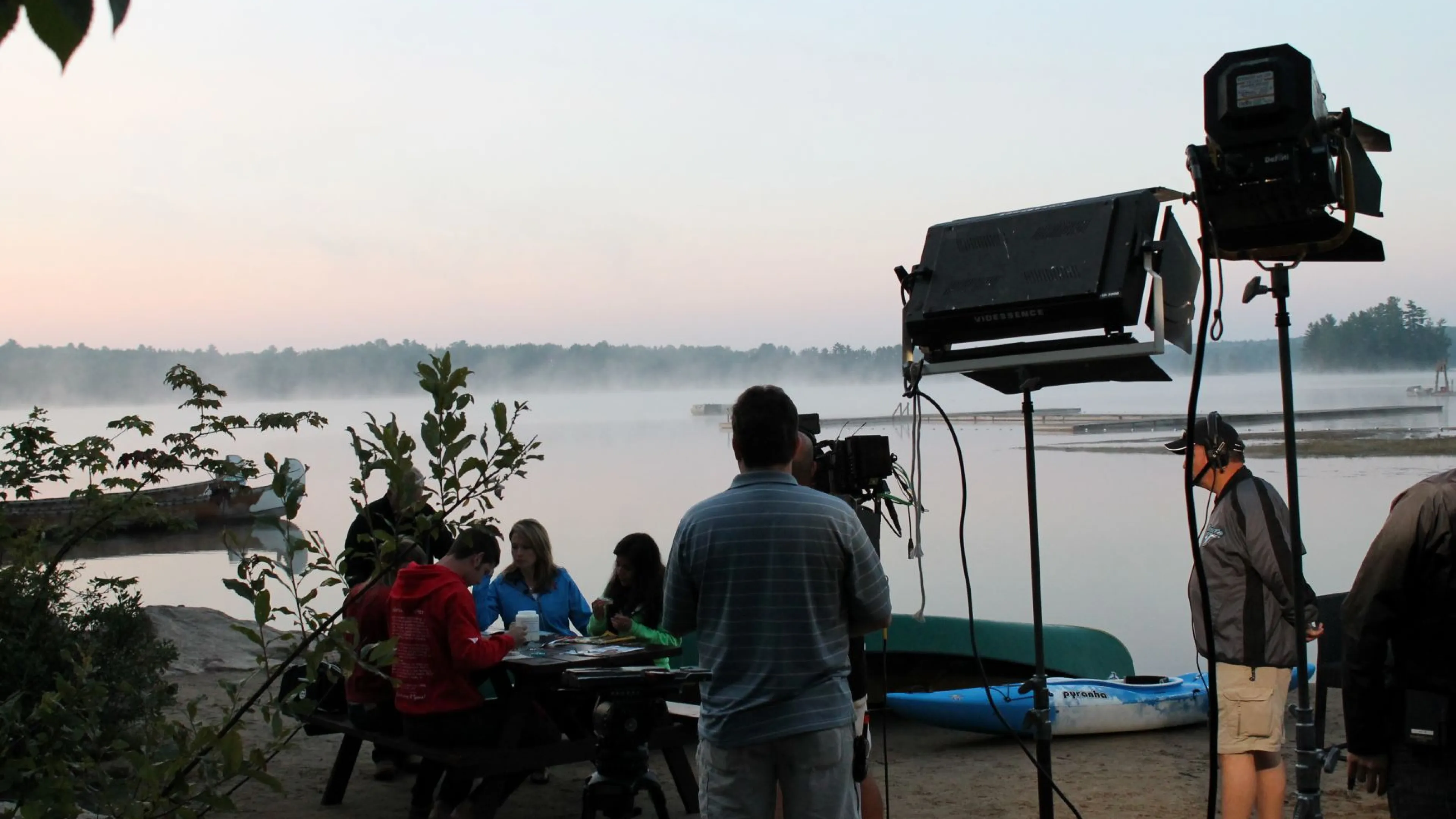 Media setting up at YMCA Wanakita