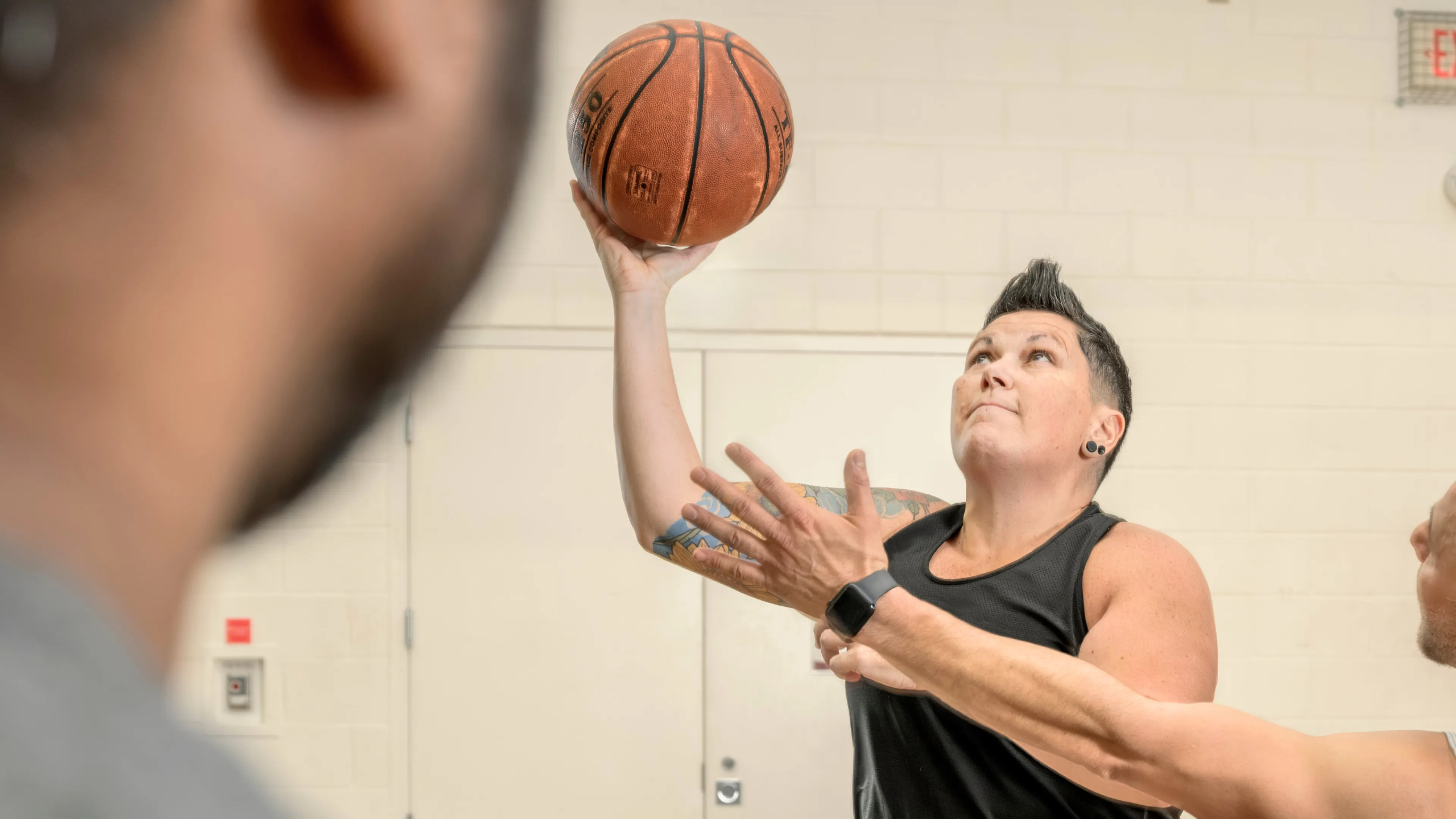 Person playing basketball