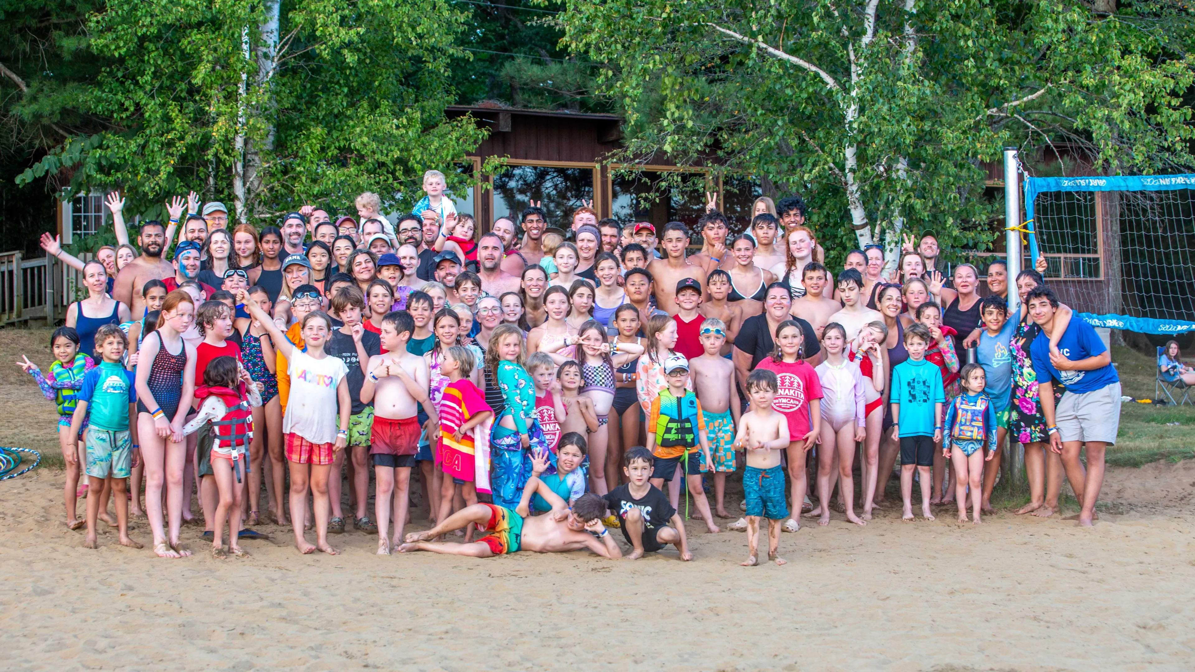 Group picture of Family Campers on the beach