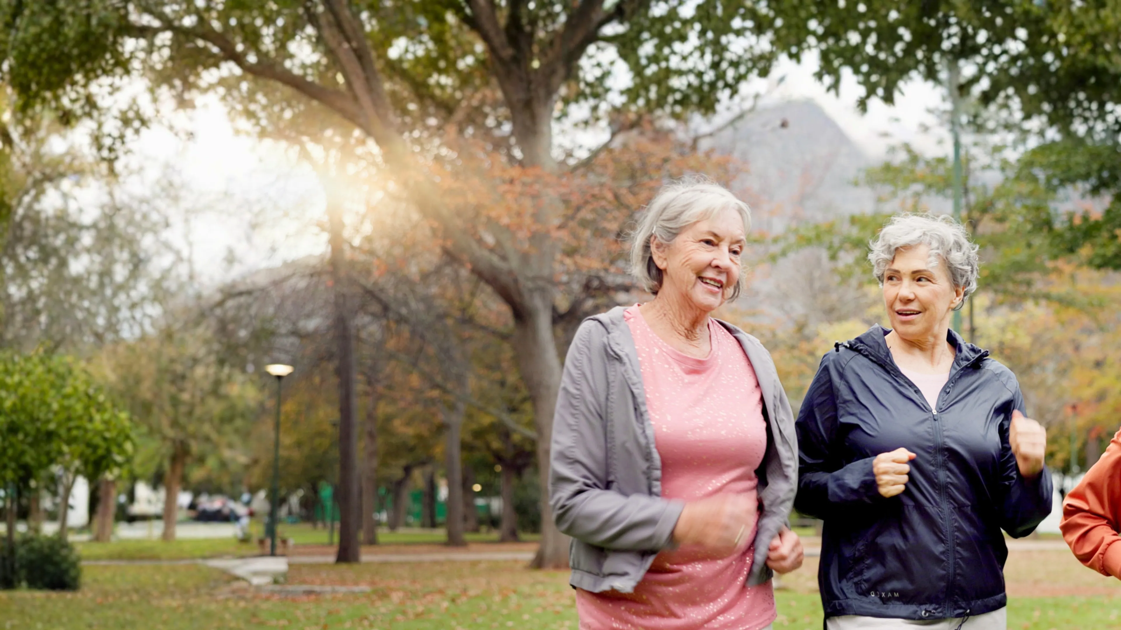 Elderly women walking