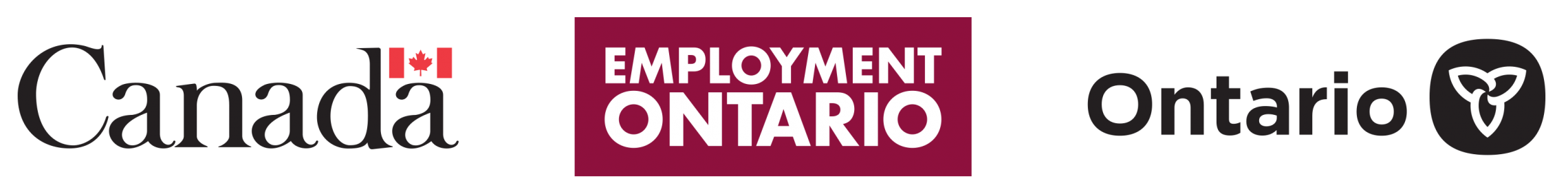 Government of Canada, Employment Ontario, Province of Ontario logo lockup