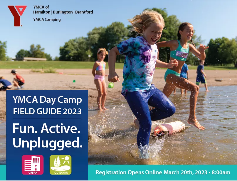 YMCA Day Camp Field Guide cover with kids splashing in water