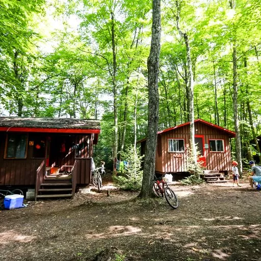 Cabins in the woods at Wanakita