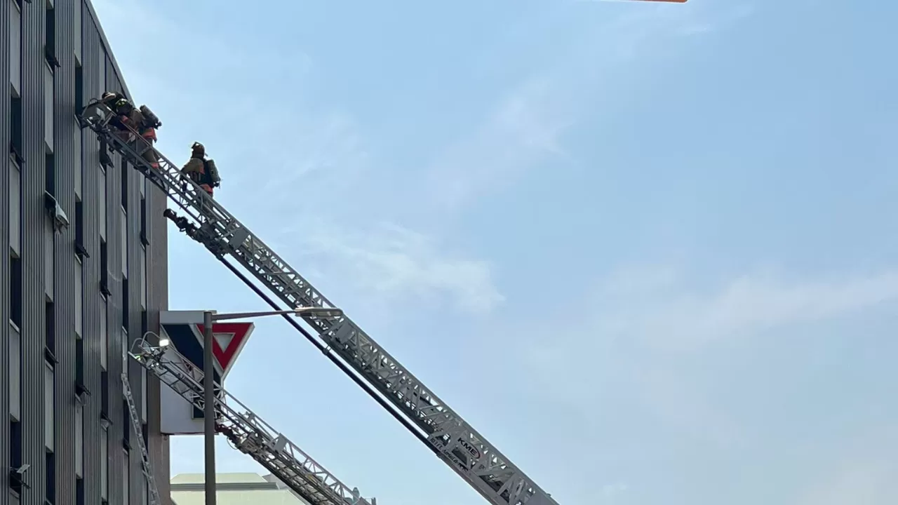 firetruck on building