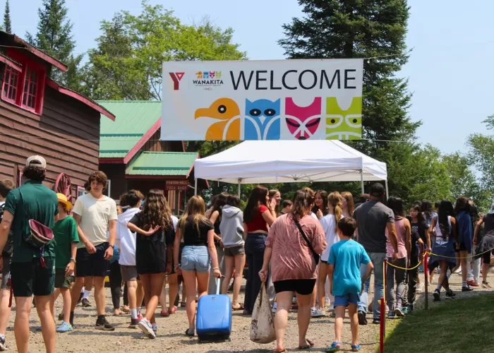 Wanakita Welcome banner at the camp