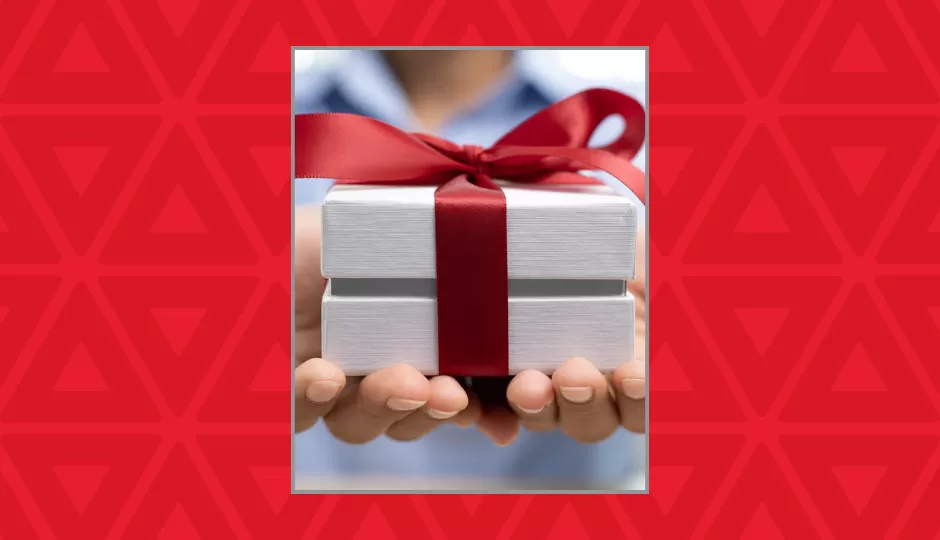 gift box in hands