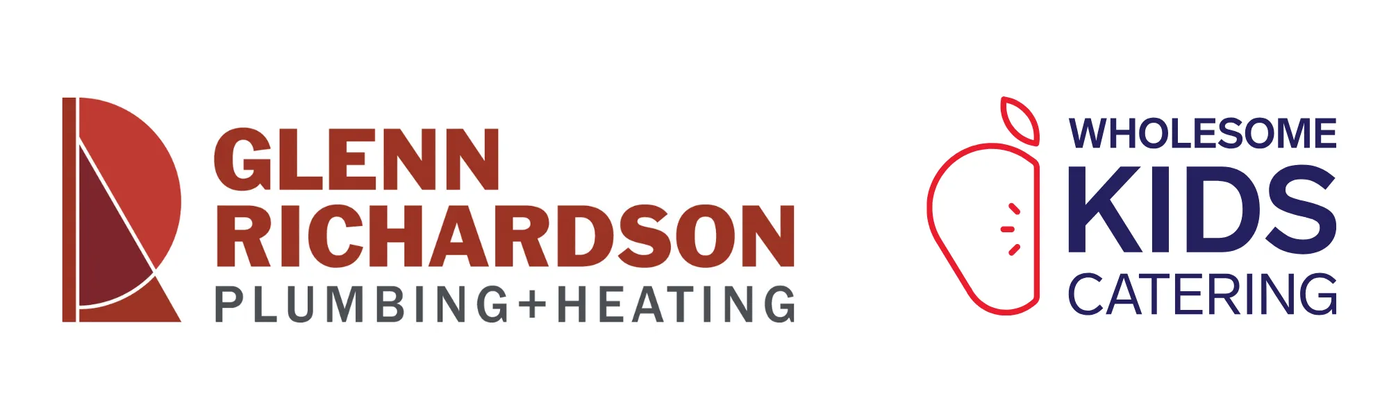 Glen Richardson Plumbing and Wholesome Kids Catering Logos
