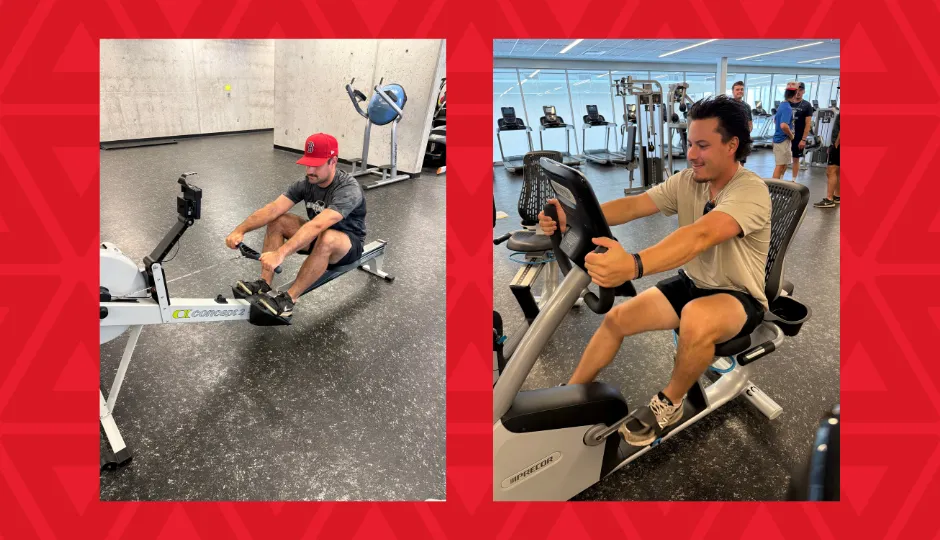men using fitness machines