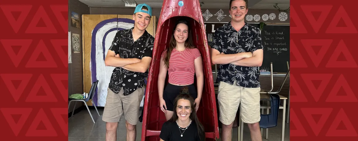 Westmount Secondary School outdoor centre trip - emma beesely with students