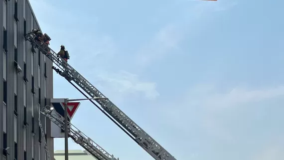 firetruck on building