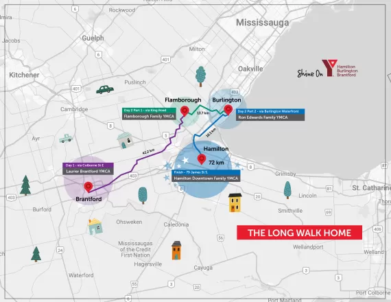 Long Walk Home - Kellys Walk Map