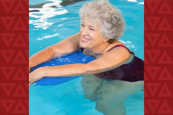 Elderly woman in pool