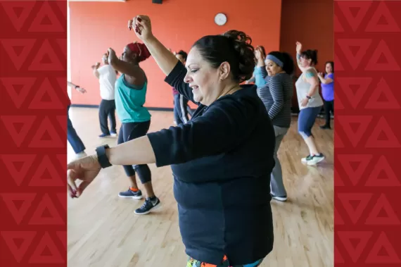 Group of ladies dancing in studio