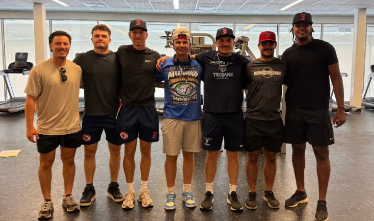 brantford red sox players at Laurier Brantford YMCA fitness centre