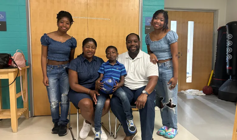 Family takes photo together