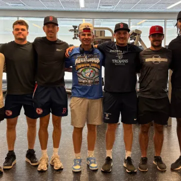 brantford red sox players at Laurier Brantford YMCA fitness centre