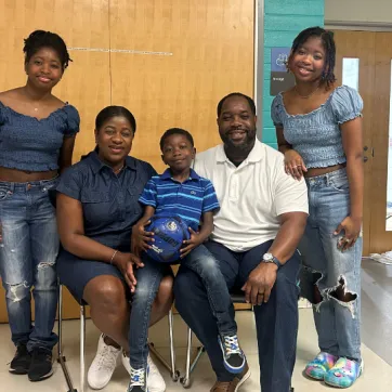 Family takes photo together