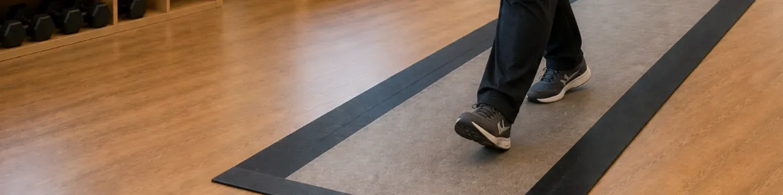 man walking indoors