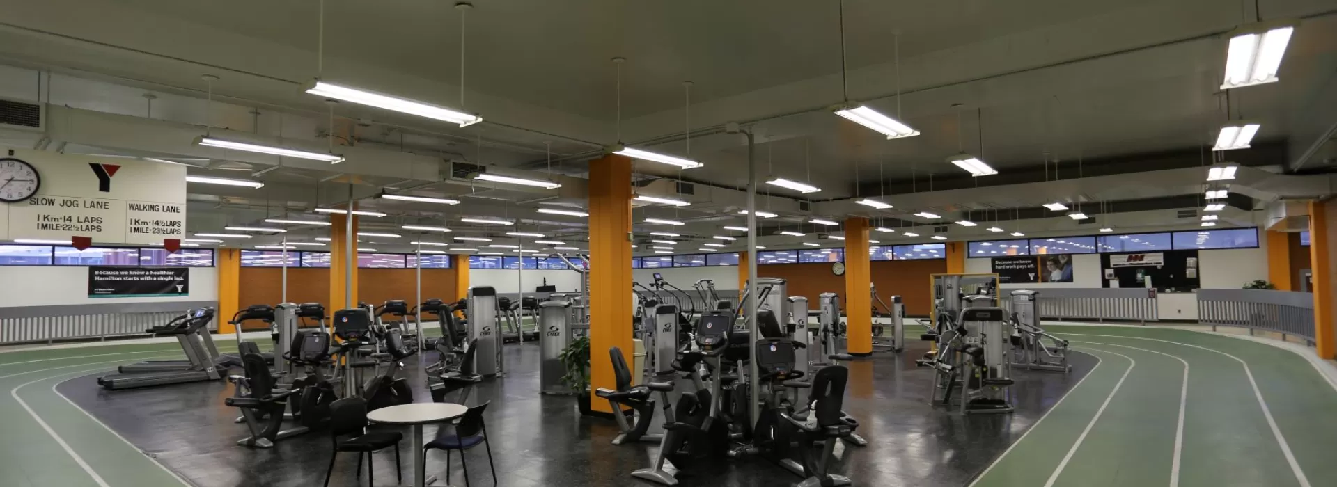 Track and circuit area at the Hamilton Downtown Family YMCA